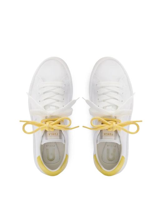 Furla White Lace-Up Hype Sneakers