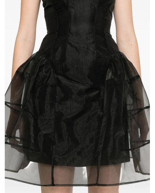 CECILIE BAHNSEN Black Crew-Neck Mini Dress