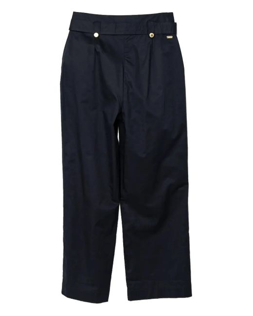 Barbour Blue Elsie Belted-Pleated Trousers