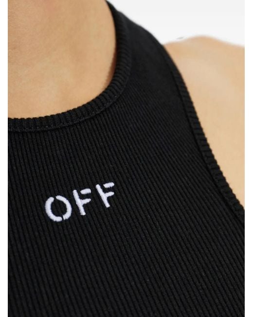Off-White c/o Virgil Abloh Black Ribbed Sleeveless Top