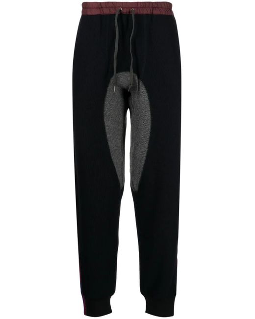 Kolor Black Drawstring-Waistband Knitted Trousers for men