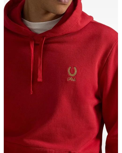 Polo Ralph Lauren Red Hoodie À Logo Brodé for men