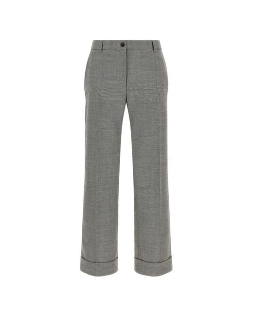 Alberto Biani Gray Charlie Turn-Up Trousers