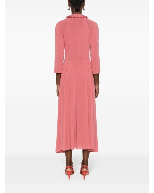 Philosophy Di Lorenzo Serafini Midi-jurk Met Textuur En Ruches in het Pink