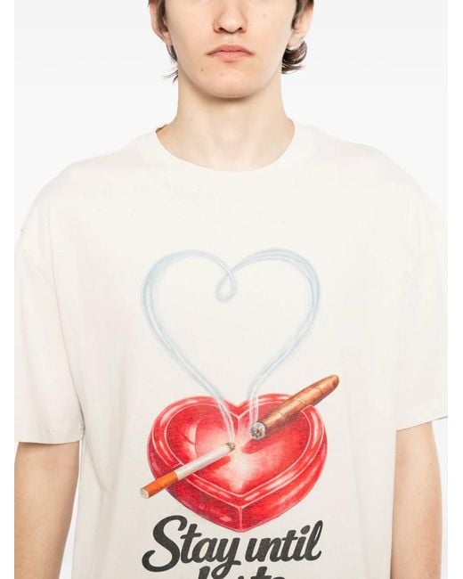 Melt White Graphic-Print T-Shirt for men