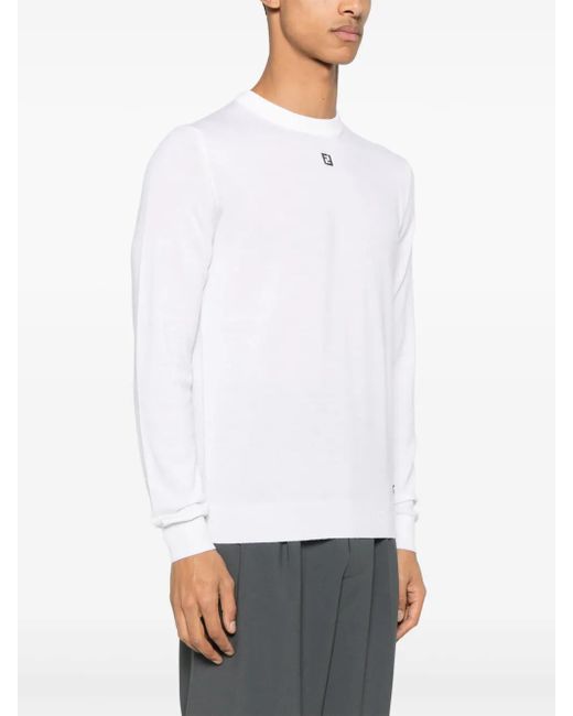 Fendi White Ff-Motif Sweater for men