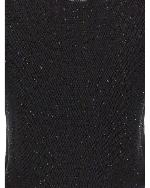 Gran Sasso Black Short-Sleeve Sweater