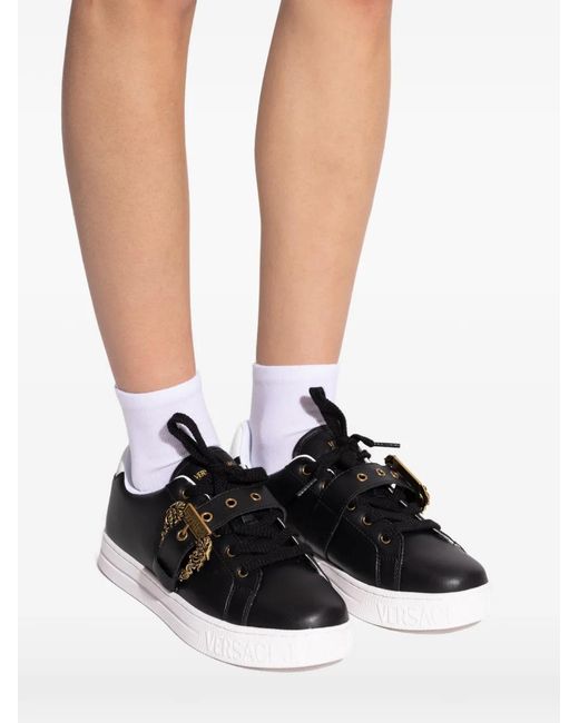 Versace Jeans Couture レディース ブラック バックル レザー 
