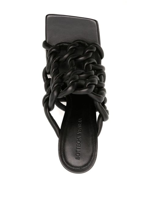 Bottega Veneta Black Twisted-straps Leather Mules