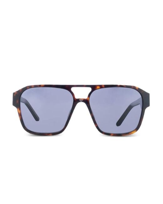 FACE HIDE Blue Tortoiseshell Double-Bridge Sunglasses