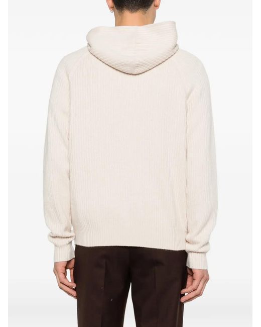 Bompard White Kangaroo-Pocket Hoodie for men