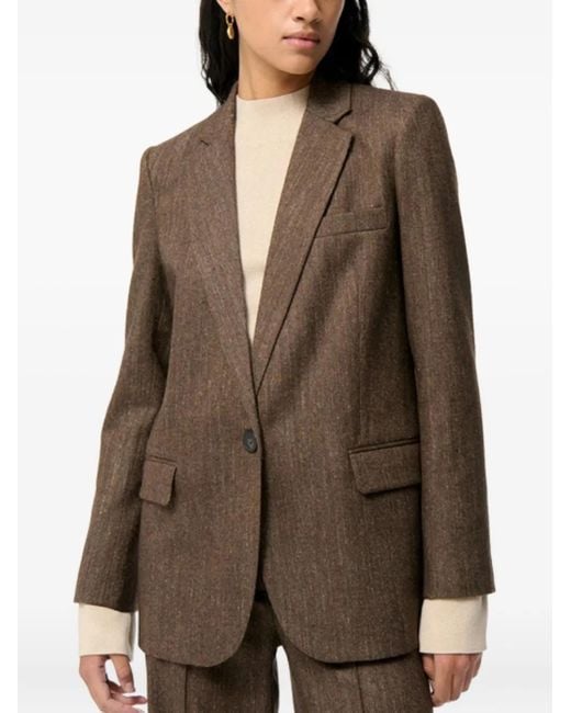 Vanessa Bruno Brown Single-Breasted Blazer