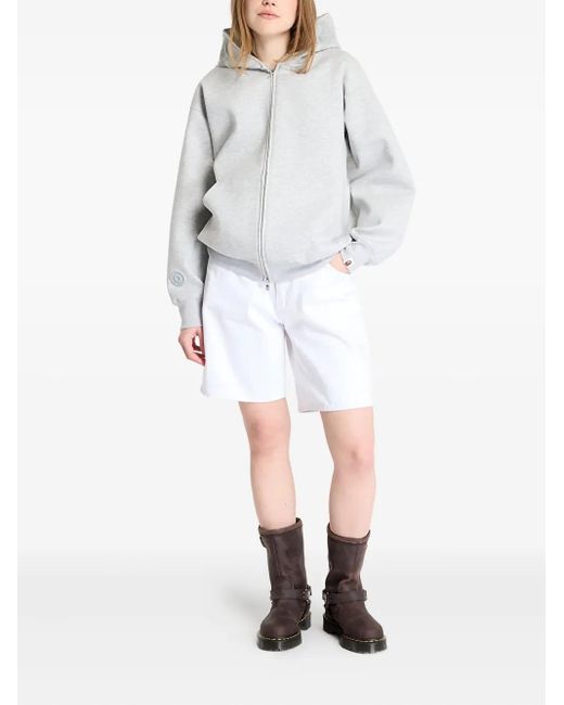 A Bathing Ape White Shark-Pattern Full Zip Hoodie