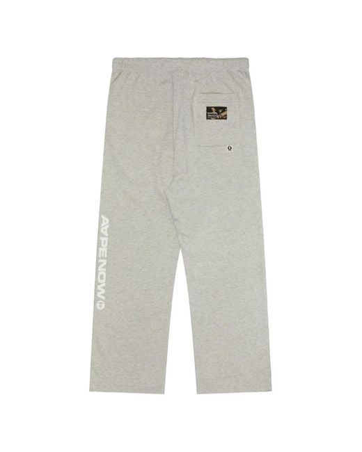 Aape By A Bathing Ape Gray Moonface Patch Track Pants for men