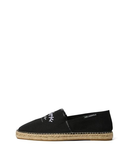 Karl Lagerfeld Black Kamino Riviera Embroidery Espadrilles for men