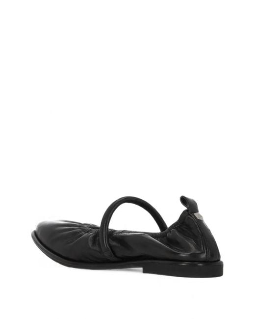 Ash Black Bella Pointed-Toe Elasticated Ballet Flats