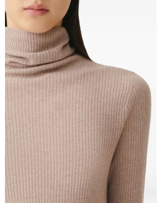 Fabiana Filippi Pink Ribbed Roll-Neck Sweater