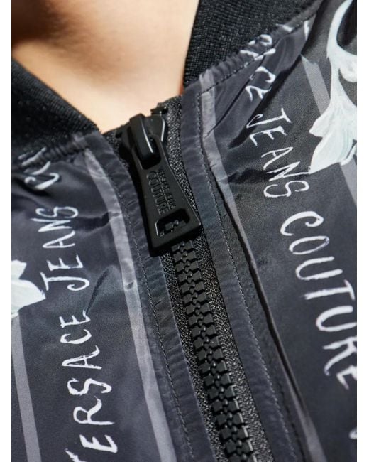 Versace Jeans Couture Blue Baroque-Print Bomber Jacket for men