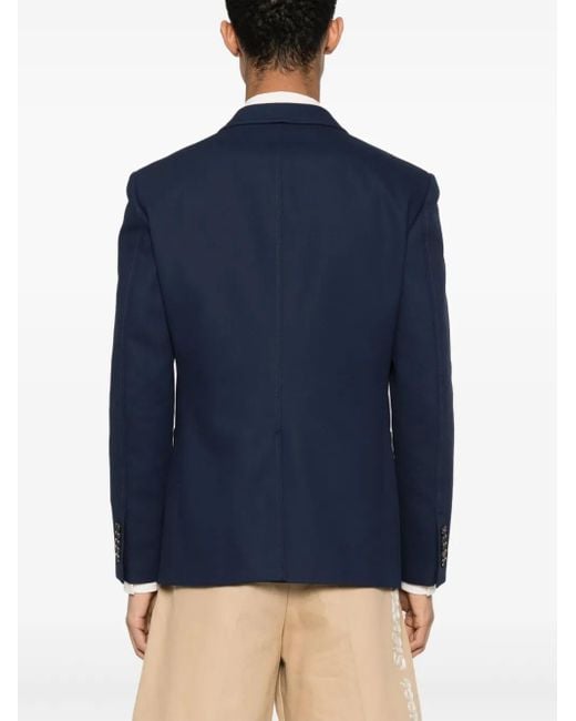 Gucci Blue Web Stripe-Embellished Blazer for men