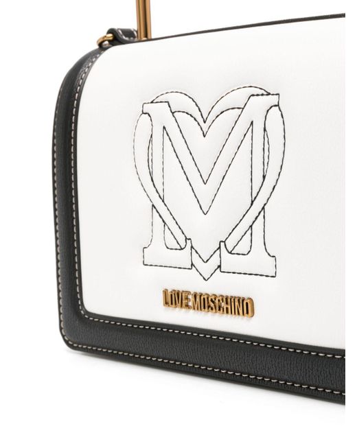 Sac cabas à logo brodé Love Moschino en coloris White