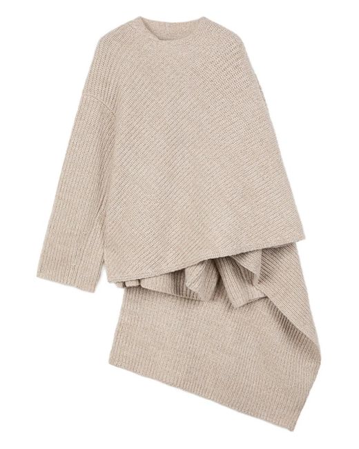 Ports 1961 Natural Asymmetrical Wrap Sweater