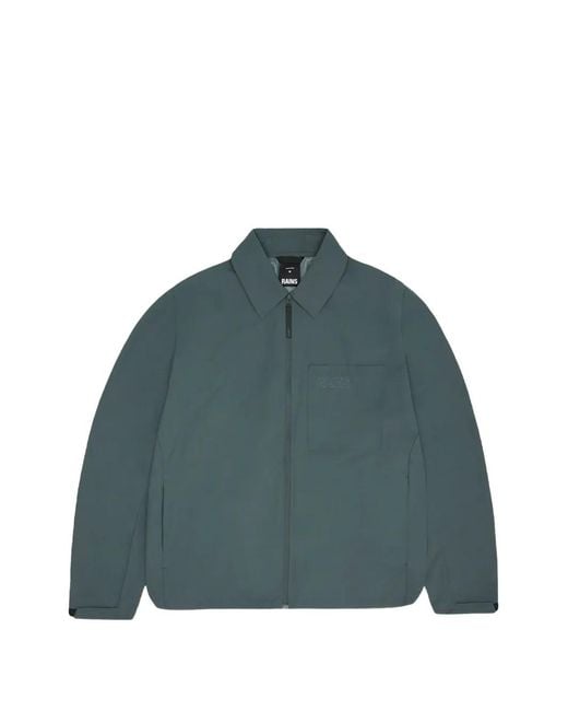 Rains Green Zip-Up Shirt for men