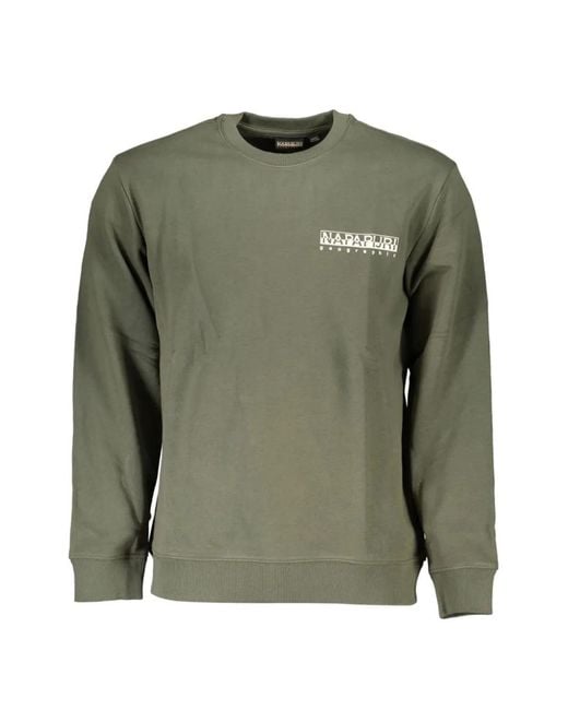Napapijri Green Geographic Logo-Print Sweatshirt for men