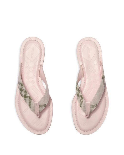 Burberry White Sandales Pavilion Check