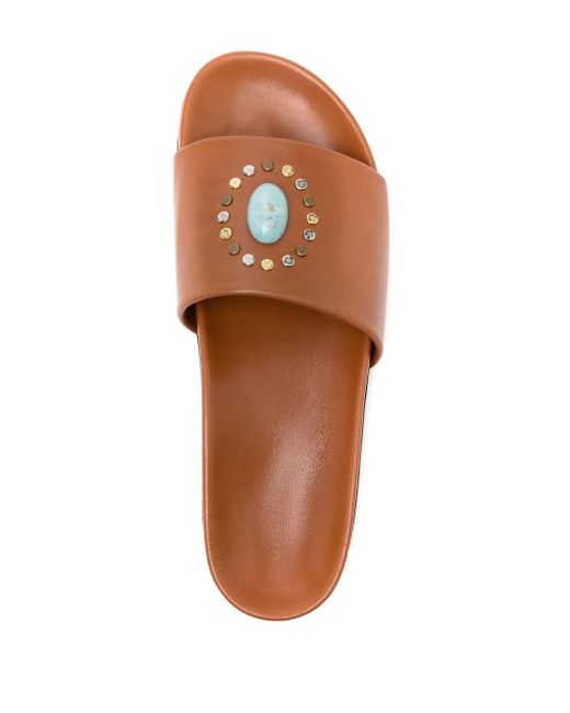 Madison Maison Brown Athena Cognac Open Toe Sandals