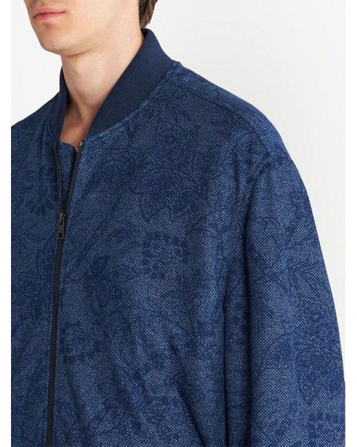 Floral-print bomber jacket Etro de hombre de color Blue