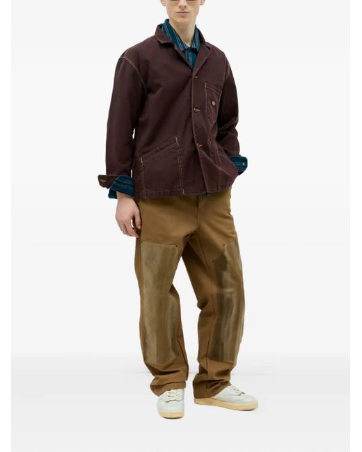 Dickies Brown Button-Fastening Logo-Patch Jacket for men