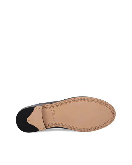 Clarks Brown Panelled Penny Loafers