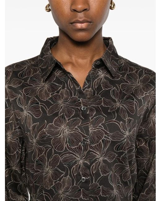 Marc O' Polo Brown Floral-Pattern Shirt