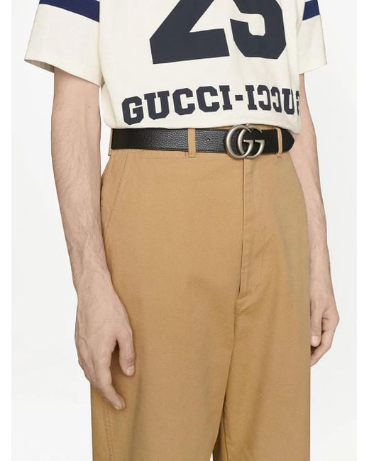 Gucci Riem Met Gg-Logo in het Black voor heren