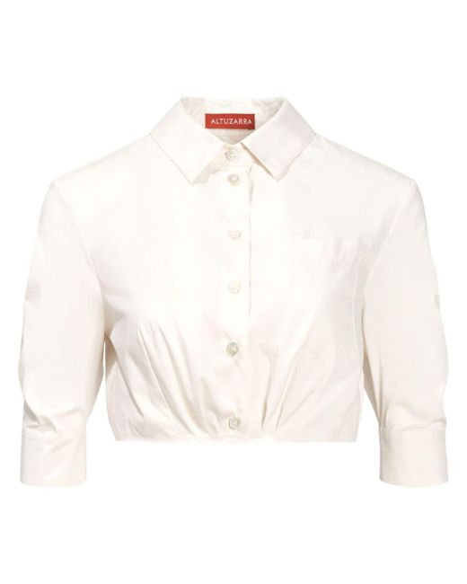 Altuzarra White Rosa Cropped Shirt