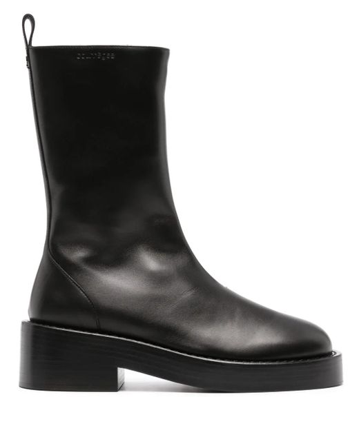 Courreges Black Ankle Boots Without Closure 55mm