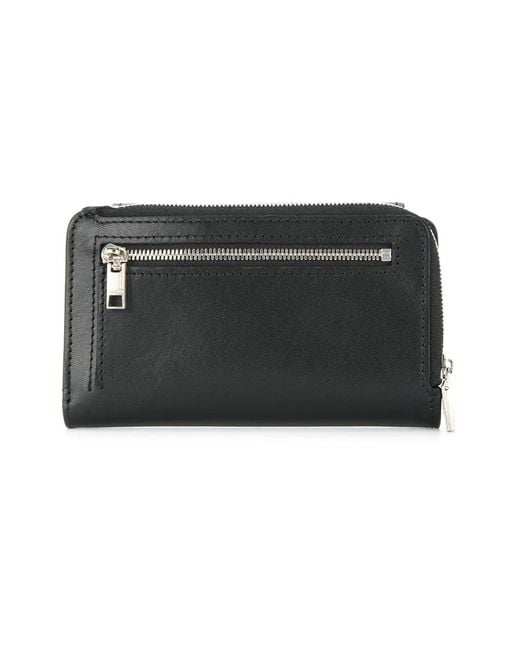 As2ov Black Front Flap Wallet for men