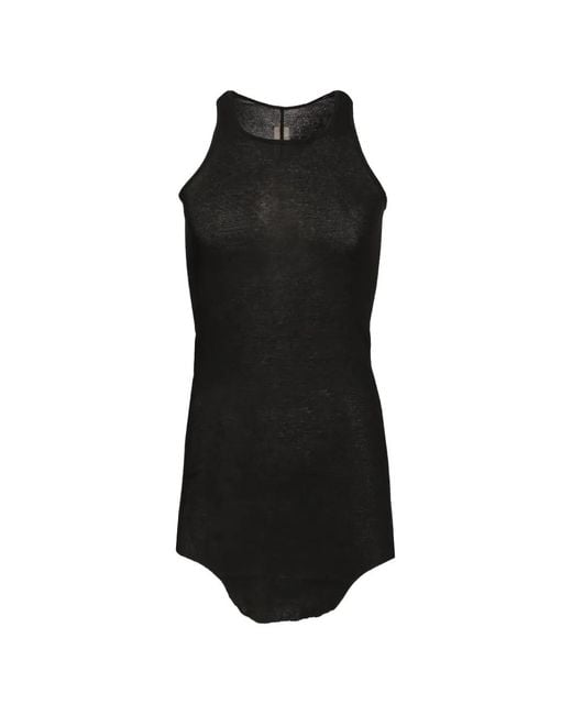 Rick Owens Black Ribbed-Knit Tank Top for men