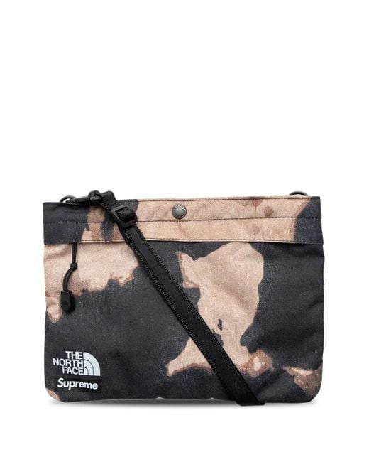 Supreme Black X The North Face Bleached Denim Print Shoulder Bag