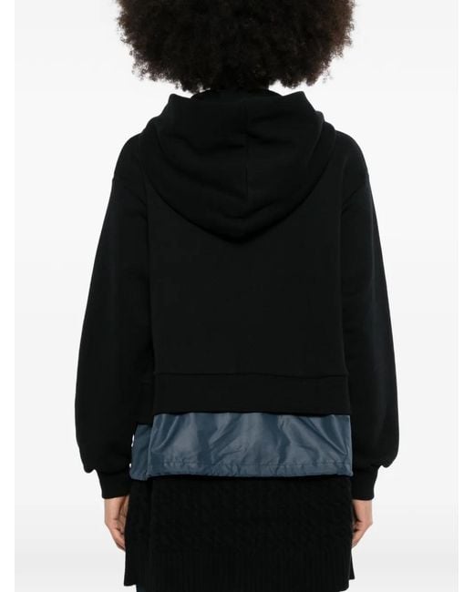 Undercover Black Layered-Effect Zip-Up Hoodie