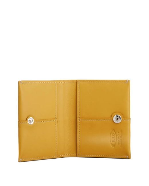 Tod's Yellow Logo-Patch Cardholder for men