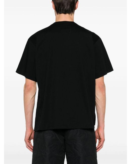 Sacai T-shirt Met Geborduurd Logo in het Black voor heren