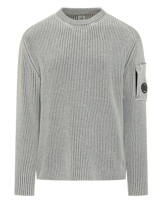 C P Company Gestreifter Pullover Mit Tasche in Gray für Herren