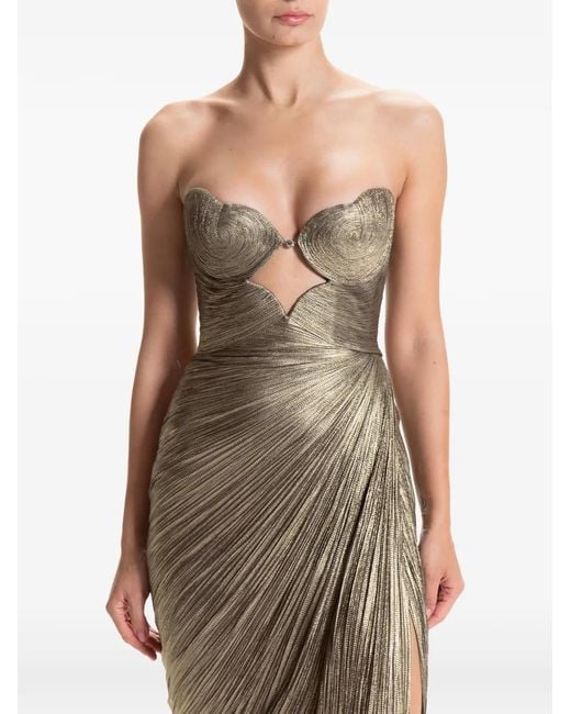 Maria Lucia Hohan Metallic Amisha Silk Maxi Dress