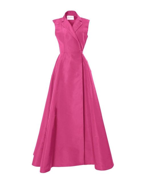 Carolina Herrera Pink Sleeveless Silk Trench Gown