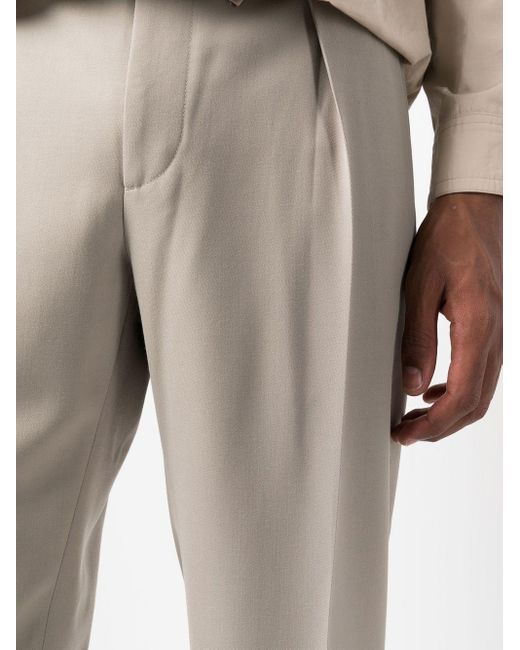 Fendi Natural Pleated Tailored Trousers for men