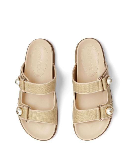 Jimmy Choo White Fayence Touch-strap Sandals