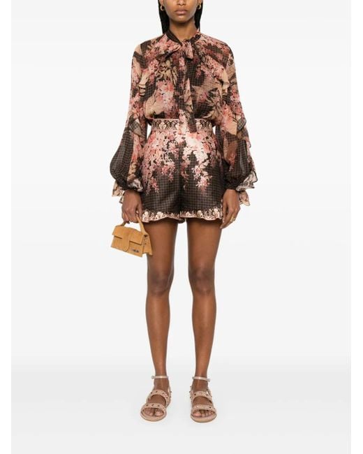Zimmermann Brown Printed Blouse