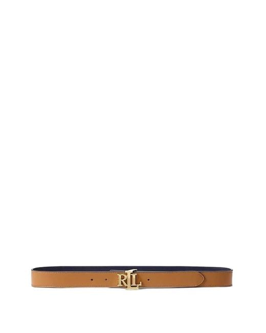 Ralph Lauren White Logo-Buckle Reversible Belt