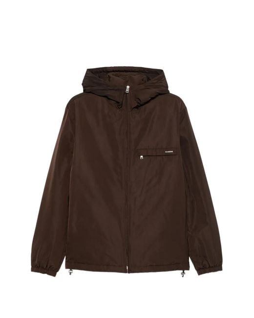 Sandro Brown Logo-Detail Zip-Front Jacket for men